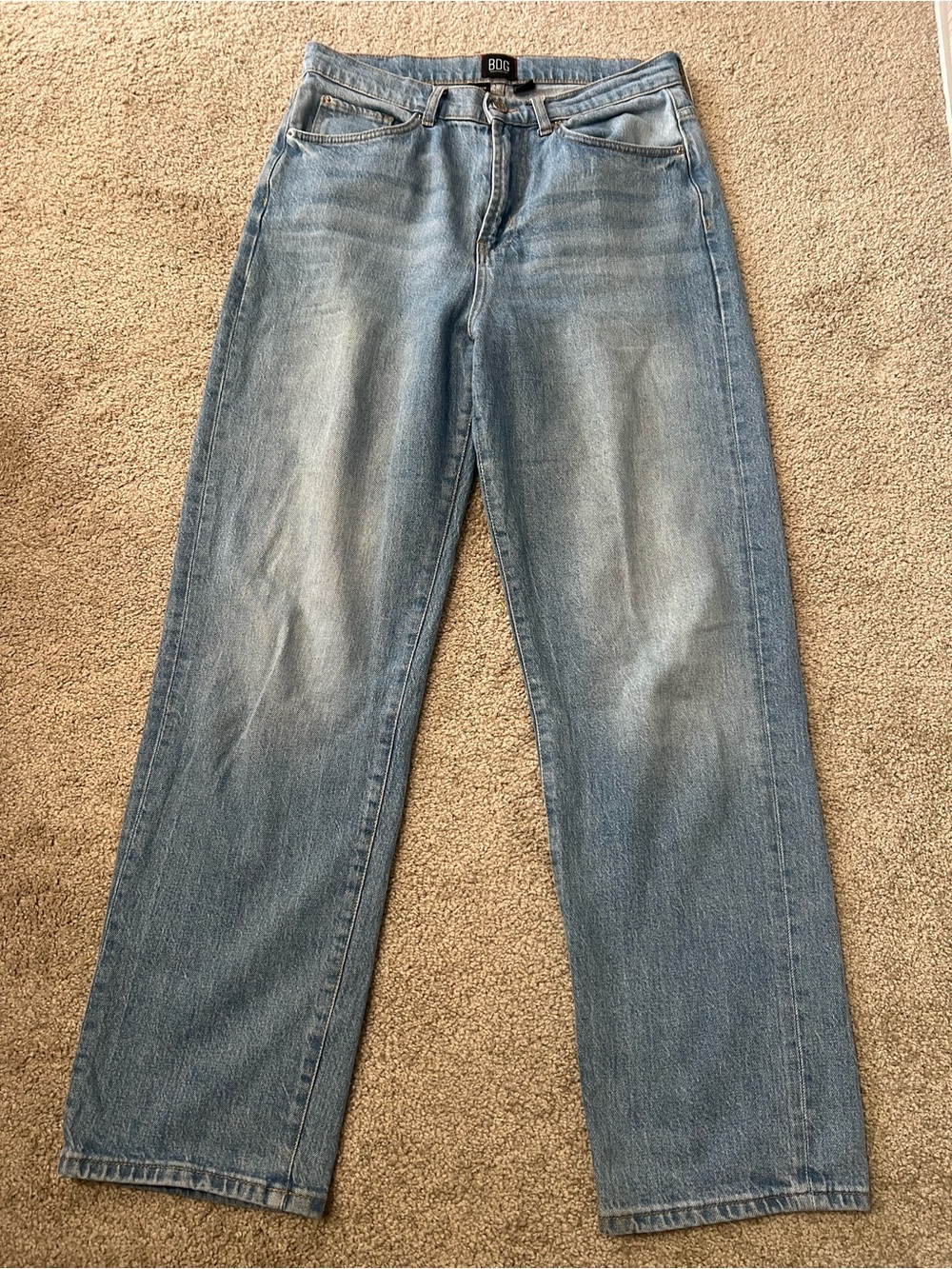 BDG Women’s Stretch Cowboy Jean Med Wash High Rise Straight Leg Size 30